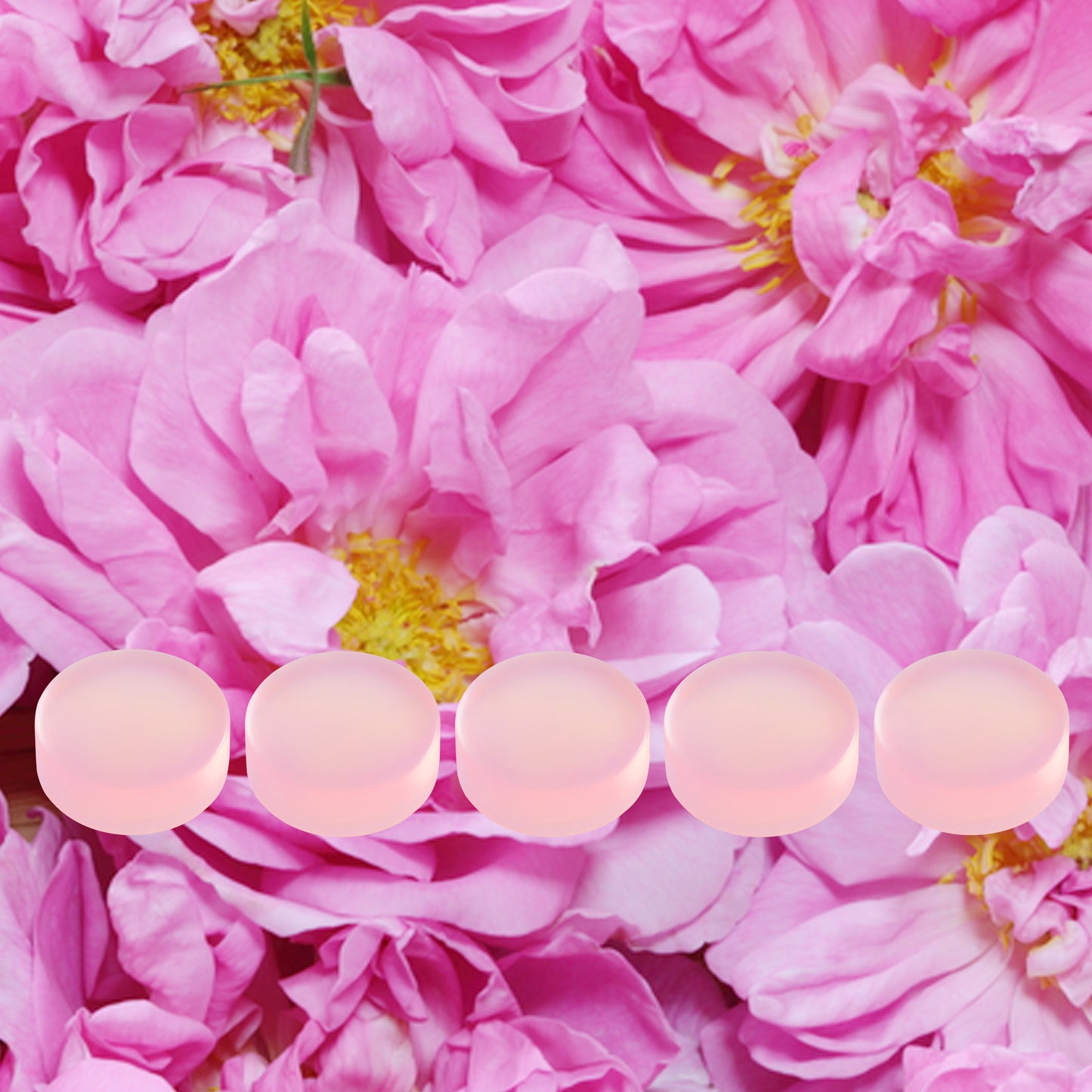 クリスタルソープ5個セット(ローズ)